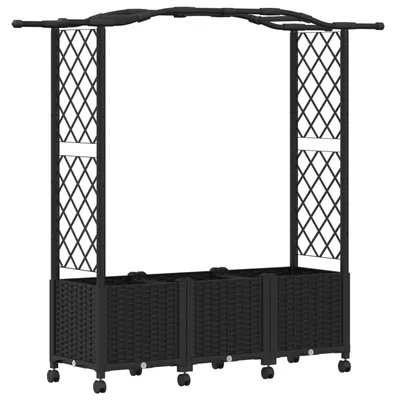 Zdjęcie produktu dla Podniesione łóżko z kratką i dachem Czarny 164 x 40 x 144 cm PP