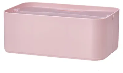 Produktbild von Aufbewahrungsbox mit herausnehmbaren Trennwänden, staubdicht, zum Aufklappen, tragbarer Faltgriffbehälter für Schrein und Kosmetikartikel