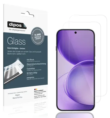 Immagine prodotto di 2x Pellicola Protettiva per Oppo Reno16 Pro Protezione Vetro Flessibile 9H dipos