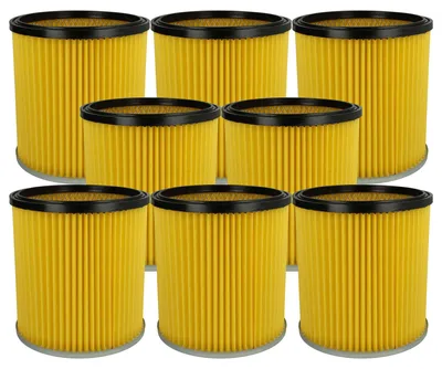 Produktbild von vhbw 8 Faltenfilter kompatibel mit Kärcher NT 351 Staubsauger - Patronenfilter Gelb Abwaschbar