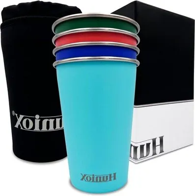 Produktbild von Famanu Edelstahlbecher 500 ml - Camping Stapelbar und Tragbar