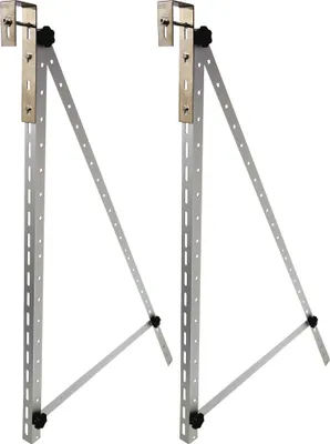 Produktbild von ST-0006S Solarmodul ALU-Halterung inkl. 2x Edelstahl-Haken für 5cm Balkongelände, Flachdach, Wand, Aufsteller bis 114cm