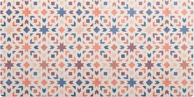 Obrázek produktu pro Geometrický Retro Vzor – Podložka na stůl – Psací podložka – 100x50 cm – Kancelářská podložka – Ochranná podložka – Protiskluzová podložka