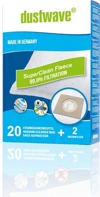 Produktbild von 40 Staubfilterbeutel (Superpack) | Filtertüten passend für Hoover - TX62ALG 011 Telios Extra Bodenstaubsauger von dustwave® Premium-Staubbeutel –  Germany + inkl. Micro-Filter