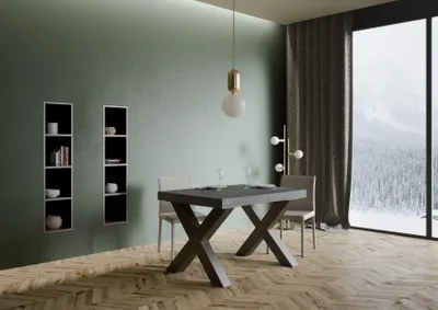 Produktbild von ITAMOBY - Ausziehtisch 130/390x90 cm Traffic Zement Tischbeine Anthrazit