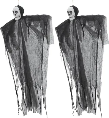Produktbild von 2stücke Halloween Skelett Deko Gruselige Skelett-geister-hängedeko Mit Licht Für Draußen Garten Und Halloween-deko Für Vorgarten