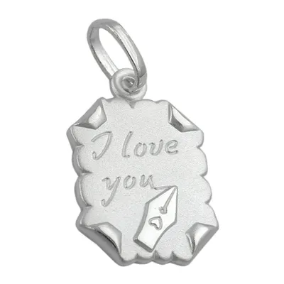 Produktbild von Anhänger 22x15mm Brief -I love you- Silber 925 silber 22x15mm