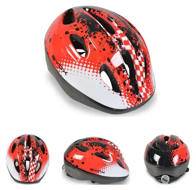 Produktbild von Byox Kinder Schutzhelm Y03 Größe S 48-54 cm einstellbar LED-Beleuchtung 8 Löcher rot