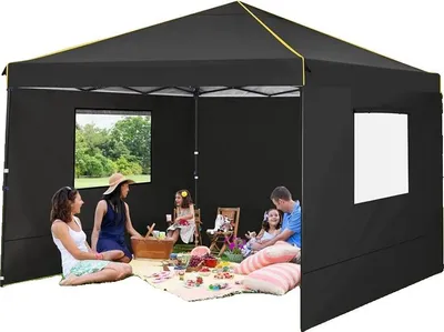 Obrázok produktu pre Pavilónový stan, nepremokavý prístrešok, prenosný pop-up, čierny