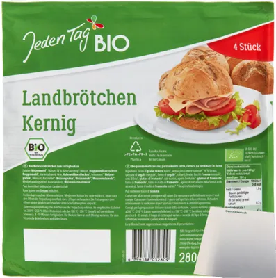 Produktbild von Jeden Tag  Landbrötchen Kernig 4er (280g Packung) + usy Block
