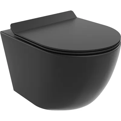 Obrázok produktu pre Mexen Lena WC misa Rimless s pomaly padajúcim sedátkom, duroplast, čierna matná - 30220185