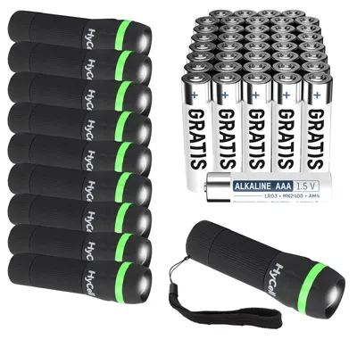 Zdjęcie produktu dla Latarka Hycell Mini LED z bateriami AAA + 40 baterii AAA gratis