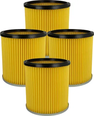 Produktbild von vhbw 4x Faltenfilter kompatibel mit Kärcher 2201, 2001 (1.819-1211), 3011, 1.085-141.0), 1.085-121.0 Staubsauger - Patronenfilter Gelb Abwaschbar