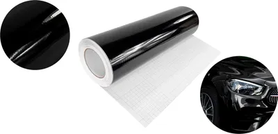 Produktbild von Autofolie Glanz 50x500 cm - Schwarz Glanz - Klebefolie Auto mit Luftkanal-Kleber und UV-Schutz - Selbstklebend Folie für Innen und Außen - Auto Folierung für Tuning - Carwrappingfolie