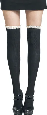 Produktbild von Banned Retro Kniestrümpfe Damen Mina Knee High Socks schwarz Standard