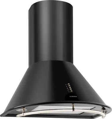 A black kitchen hood on a white background.