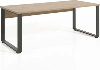 Immagine prodotto di Scrivania professionale retta 200 cm DEPÉ – Rovere dorato e nero – Design di grande formato