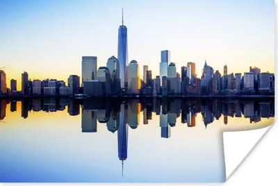 Produktbild von MuchoWow® Poster Skyline - New York - Wasser 60x40 cm - Schlafzimmerdekoration