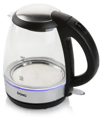 Obrázok produktu pre Domo DO9218WK, 1,2 L, 2200 W, Čierna, Strieborná, Sklo, Nerezová oceľ, Indikátor úrovne vody, Filtrovanie