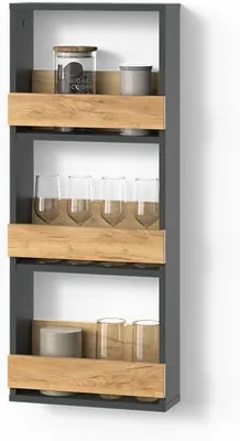 Produktbild von Weinglasregal Regusa, Goldkraft Eiche/Anthrazit, 40 x 98 cm