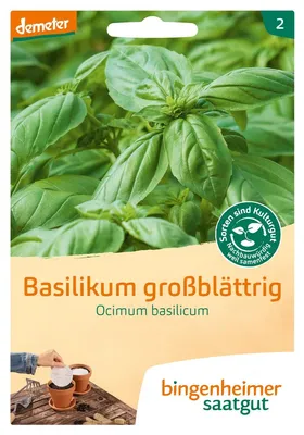 Produktbild von Bingenheimer Saatgut Basilikum großbl. Saatscheibe 1 Stück