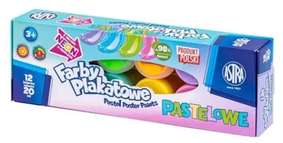 Obrázok produktu pre Farby plakatowe Astra 12 kolorów pastelowe