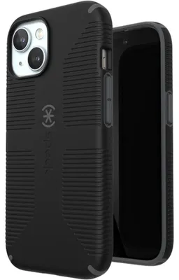 Produktbild von Handyhülle für iPhone 17e / 16e / 15 / 14 / 13, Speck Candyshell Grip mit MagSafe, Schwarz-Grau