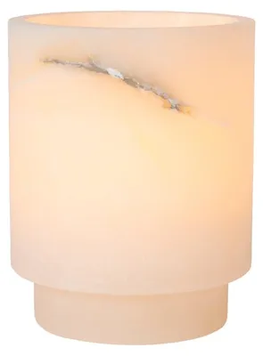 Productafbeelding van Atmooz Mick M theelichthouder – Luxe theelichthouder van albast – Ø 14 x H 18 cm – Lantaarn van natuursteen – Moderne, witte sfeerverlichting