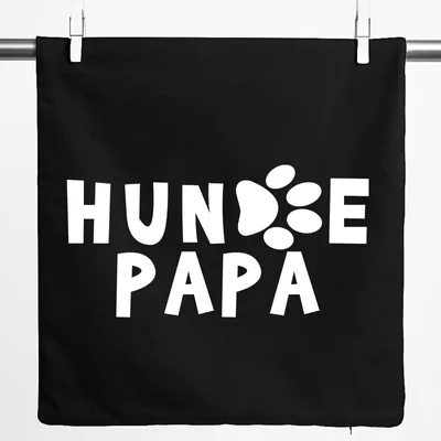Produktbild von Huuraa Kissenbezug Hundepapa Tapse 40x40cm Black Baumwolle Dekokissenbezug Geschenkidee