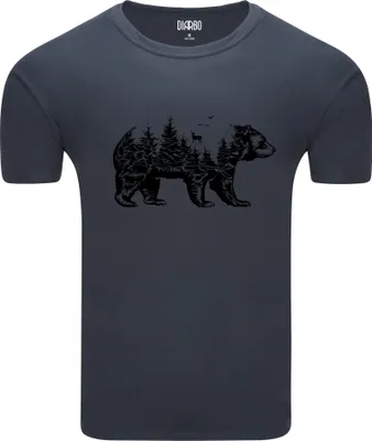 Produktbild von Diarbo Herren T-Shirt mit Aufdruck Wildtierporträts Waldbär Dunkelgrau Gr.L