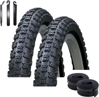 Obrázok produktu pre Ponuka – sada / 2 x Kenda K-50 bicyklové pneumatiky v čiernej farbe 57-406 (20 x 2,125) + 2 vhodné duše AV vrátane 3 montpák