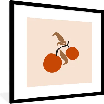 Produktbild von MuchoWow® Gerahmtes Poster Sommer - Äpfel - Pastell 40x40 cm - Poster mit Schwarzem Bilderrahmen Wandposter Rahmen Foto Bilder - Poster - Plakat im Rahmen