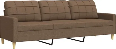 Image de vidaXL Canapé 3 places brun 210 cm Tissu