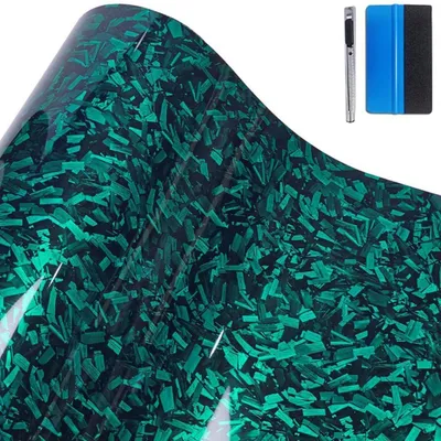 Obrázok produktu pre Samolepiaca fólia z uhlíkových vlákien, zelená, lesklá, rozmery 2,5 x 900 cm