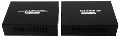 Zdjęcie produktu dla Przedłużacz KVM z interfejsem multimedialnym HD, 60 m, rozdzielczość 1920×1080p, częstotliwość 60 Hz, obsługa zdalna, funkcja POC, przedłużacz KVM HD, zasilanie 100–240 V, wtyczka amerykańska