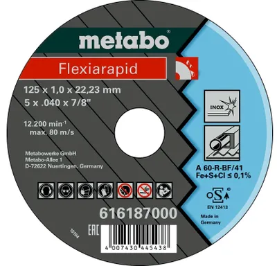 Produktbild von Metabo Flexiarapid 125x1,0x22,2 Inox