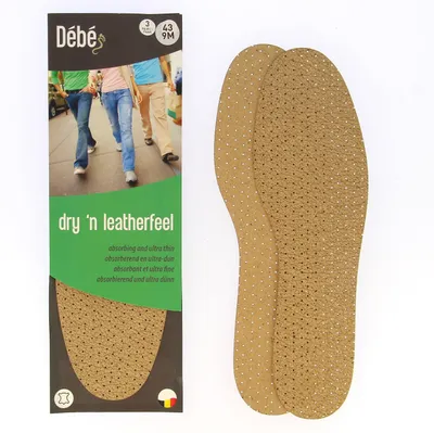 Produktbild von DEBE Dry'n leatherfeel - feuchtigkeitsabsorbierende Einlegesohle aus Lederfaser mit Naturlatex - 45