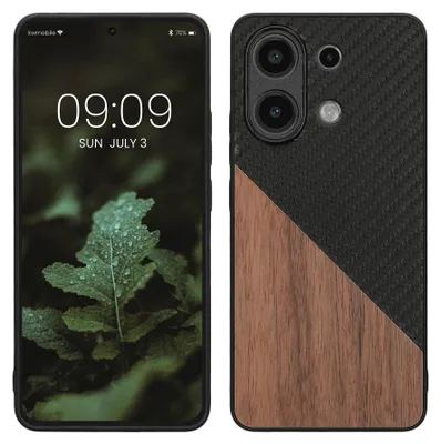 Produktbild von kwmobile Hülle kompatibel mit Xiaomi Redmi Note 13 4G - Handyhülle - Handy Schutzhülle - Smartphone Cover - Dunkelbraun Schwarz