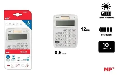 Zdjęcie produktu dla Kalkulator biurkowy solarny 10-cyfrowy biały