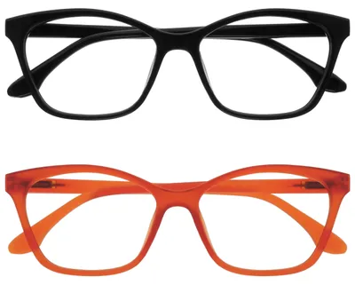 Produktbild von OPULIZE KAT Lesebrille 2er-Pack Cat-Eye Schwarz/Orange