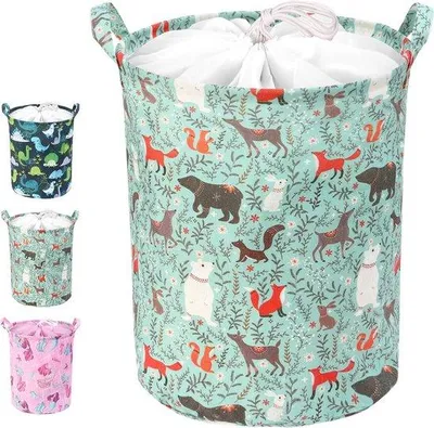 Immagine prodotto di Contenitore per biancheria da bambino con coperchio, contenitore pieghevole per giocattoli, vestiti per neonati, contenitore multiuso