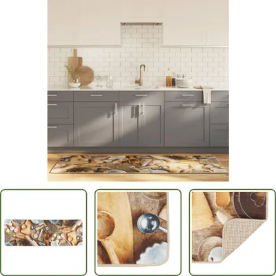 Produktbild von The Living Store Küchenteppich Mehrfarbig 60x180 cm Waschbar Rutschfest