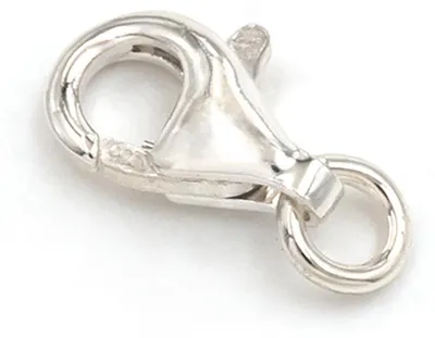Produktbild von Vintageparts Karabinerverschluss 925er Sterling Silber Biegering 9mm 1 Stück