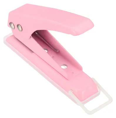 Einlochstanze 6 mm, Handlocher für 20 Blatt, rosa