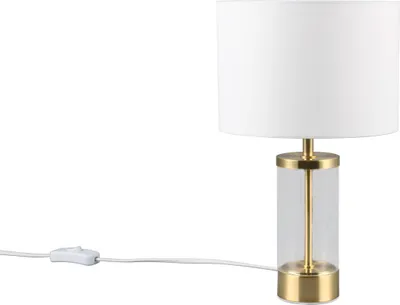 Obrázok produktu pre Stolová lampa GRAZIA mosadzné látkové tienidlo biela