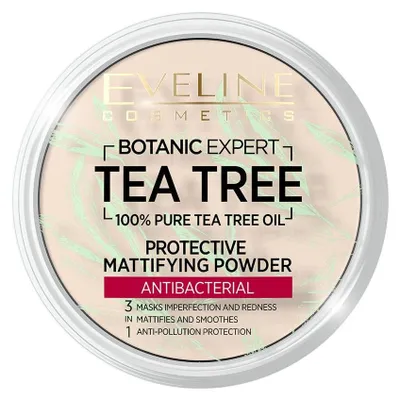 Image de Eveline Cosmetics Tea Tree – poudre matifiante et couvrante, teinte 01