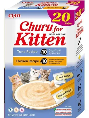 Zdjęcie produktu dla Przysmak dla kota INABA CAT CHURU KITTEN VARIETY kurczak tuńczyk 20x14g