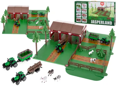 Obrázek produktu pro Velká herní farma s traktory a zvířaty + příslušenství 102 prvků..