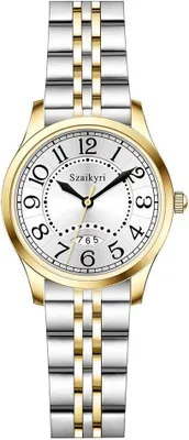 Immagine prodotto di Orologio da donna, orologio classico per le donne con semplice lettura dell'ora numeri arabi Orologi da donna con calendario impermeabile preciso cronometraggio