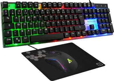 Produktbild von Gamer-Paket Azerty RGB, Gaming-Tastatur mit 105 Tasten und 19 Tasten Anti-Ghosting – Gamer-Maus 2400 DPI – Gaming-Mauspad PC PS4 Ps5 Xbox One/Series